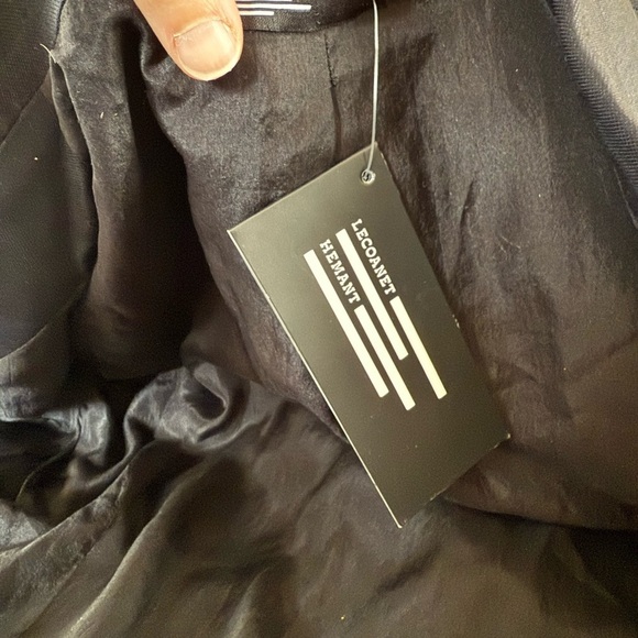 NWT Lecoanet Hemant Paris Designer Blazer Black 3/4 Sleeve Size 36 (US 4 - Picture 6 of 6